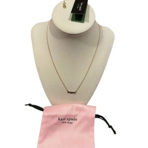 NWT Kate Spade ♠️ Gold Script "Love You, Mom" Pendant Necklace + Added Dustbag